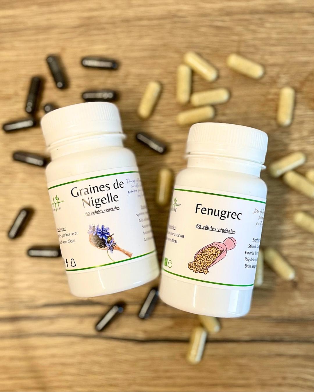 Pack glycémie - Régulation naturelle avec gélules de nigelle et de fenugrec - Pharmadine